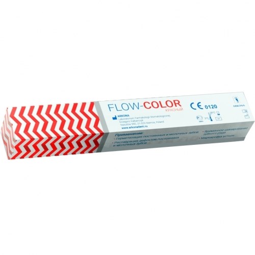 "FLOW-COLOR КРАСНЫЙ (1 гр) -цветной микрогибридный светоотв.композит типа flow"" с фтором, ARKONA" 0001914088 - фото 319849