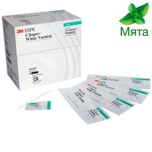 Clinpro White Varnish Mint (100шт.х0,5г)-блистеры с материалом 12250, 3М 0001912557 - фото 322792