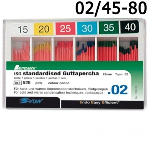 Guttapercha 02 №45-80 (L:28) 120 шт., VDW 1231913853 - фото 326156