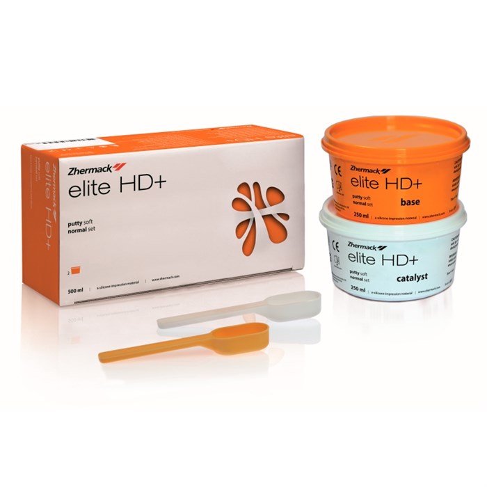 Слепочная масса А-силикон Elite HD+  Putty Soft Normal Set для несьёмных протезов (2 х 250 мл) C203000 - фото 341350