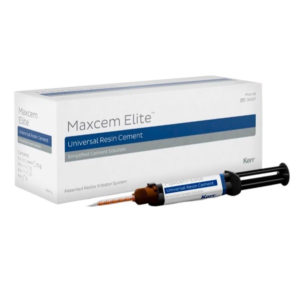 Maxcem Elite™ Mini Kit-(прозрачный) композитный цемент двойного отверждения для коронок, мостовидный протез, 1 двойной шприц , 15 насадок. 34057 - фото 341384