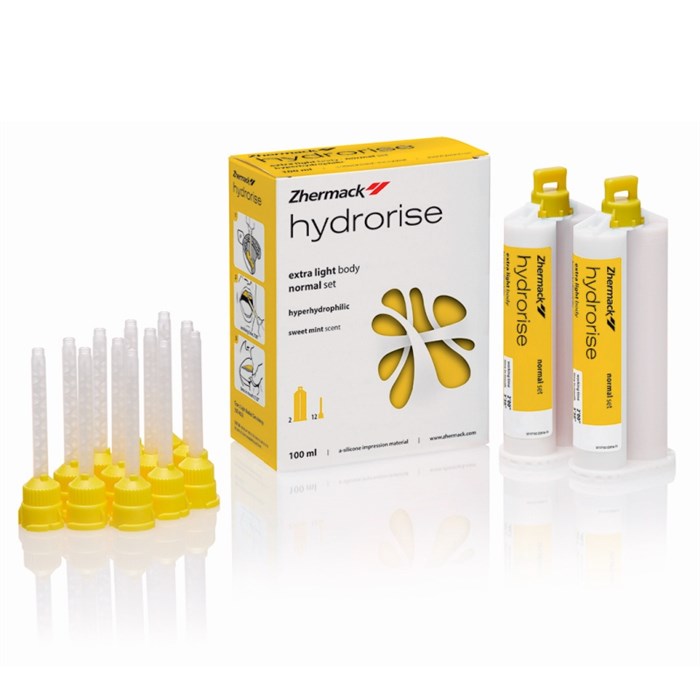 Слепочная масса А-силиконовая Hydrorise Extra Light Normal Set гипергидросовместимый А-силикон очень низкой вязкости, 2 x 50 мл. C207002 - фото 344088