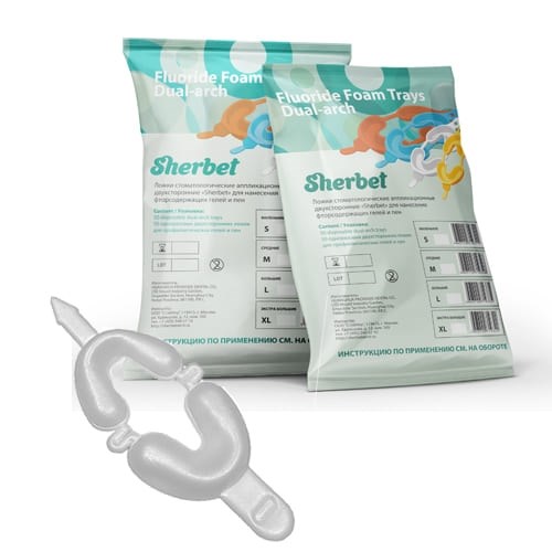 "Ложки стоматологические аппликационные двусторонние SHERBET""для нанесения фторосодержащих гелей, M (белые), 50 шт/уп," D737M - фото 344322