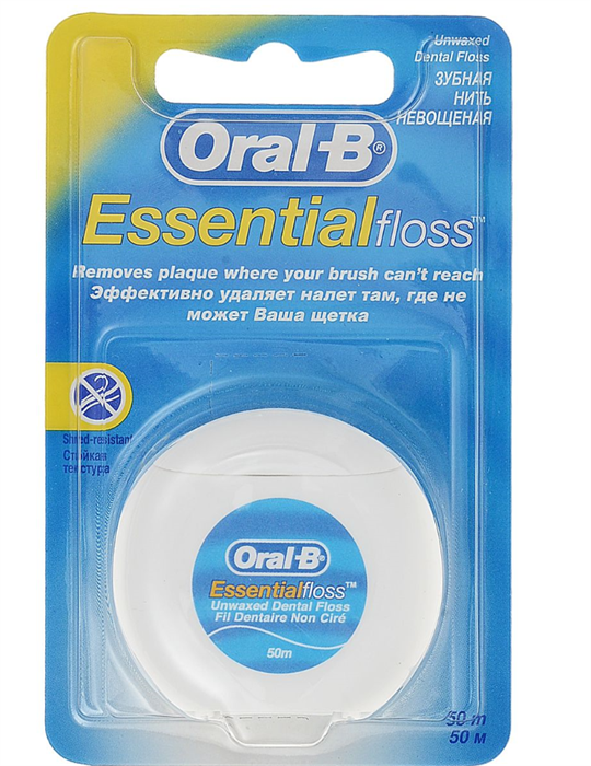 "Зубная нить Oral-B Essential Floss невощеная (мятный вкус)"" 50 м" 2 - фото 344621