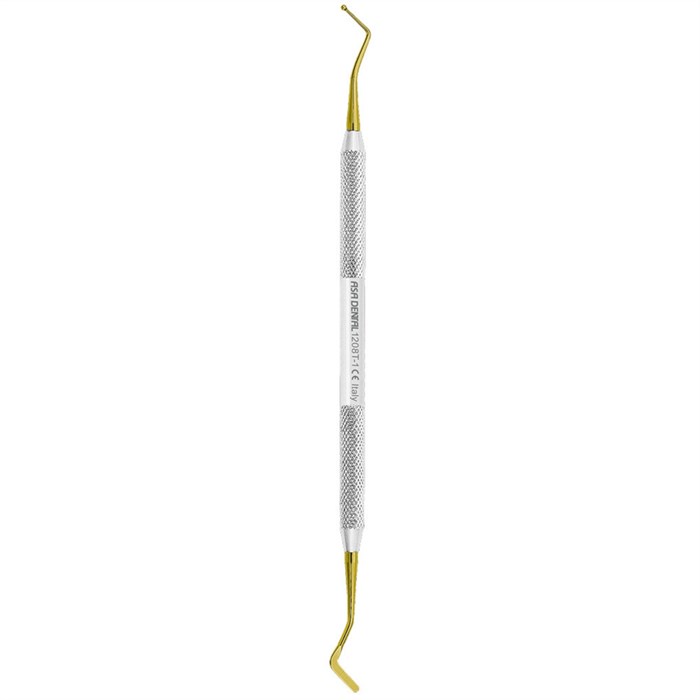 Asa Dental 1208T-1 - штопфер-гладилка N1 двусторонняя (шарик-гладилка) с нитрит-титановым покрытием (золотым) 1208T-1 - фото 346654