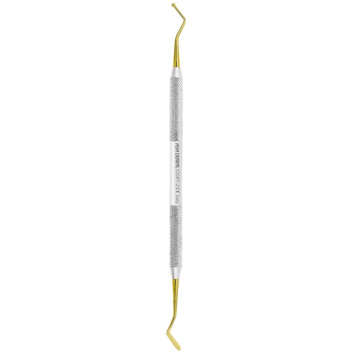 Asa Dental 1208T-2 - штопфер-гладилка N2 двусторонняя (шарик-гладилка) с нитрит-титановым покрытием (золотым) 1208T-2 - фото 346656