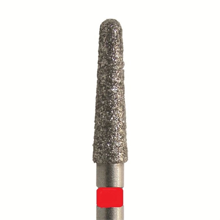 Бор алмазный 850 018 FG, красный, 5 шт. Форма: конус с закругленным концом 850F.FG.018 - фото 347299