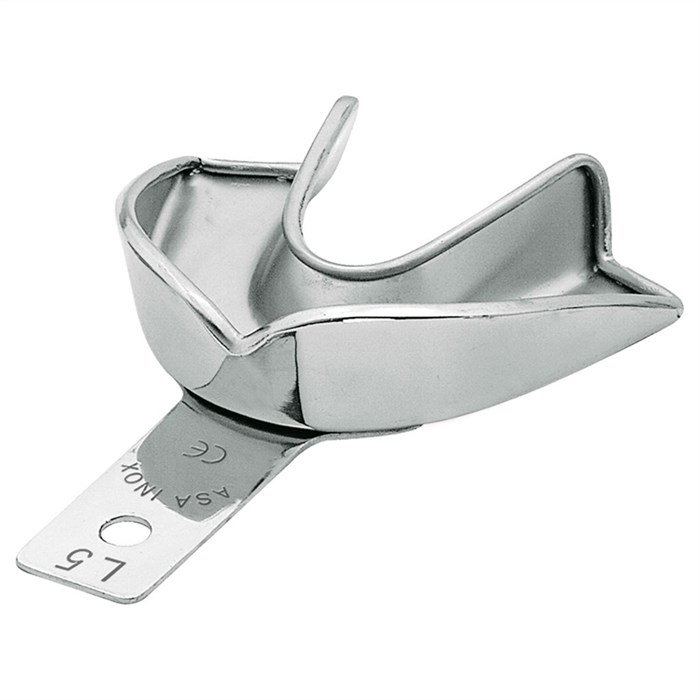 Asa Dental 2807S-L5 - ложка слепочная нижняя большая (L) без перфорации с бортиками 2807S-L5 - фото 347965