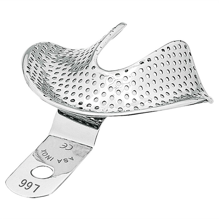 Asa Dental 2806-L66 - ложка слепочная нижняя большая (L) с перфорацией для беззубых челюстей 2806-L66 - фото 347978