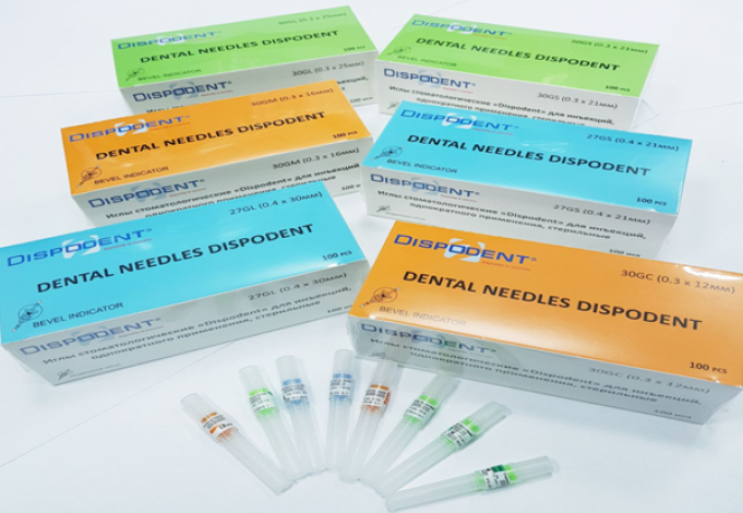 Иглы карпульные Dispodent 30GC, 0.3*12 мм (100 шт) инъекционные дентальные стерильные однократного применения (Дисподент) st465191 - фото 348019