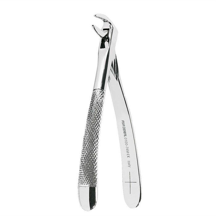 Asa Dental 0100-74M - щипцы для удаления зубов с зазубренными кончиками, нижние корни 0100-74M - фото 351311