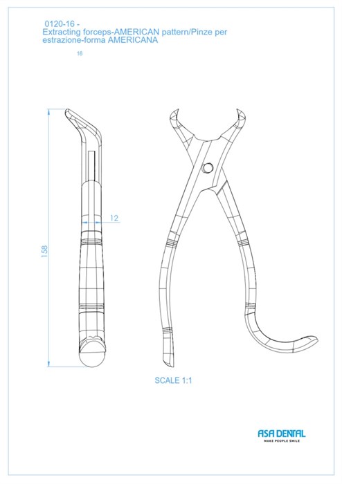 Asa Dental 0120-16 - щипцы N16 для удаления для нижних моляров 0120-16 - фото 351314