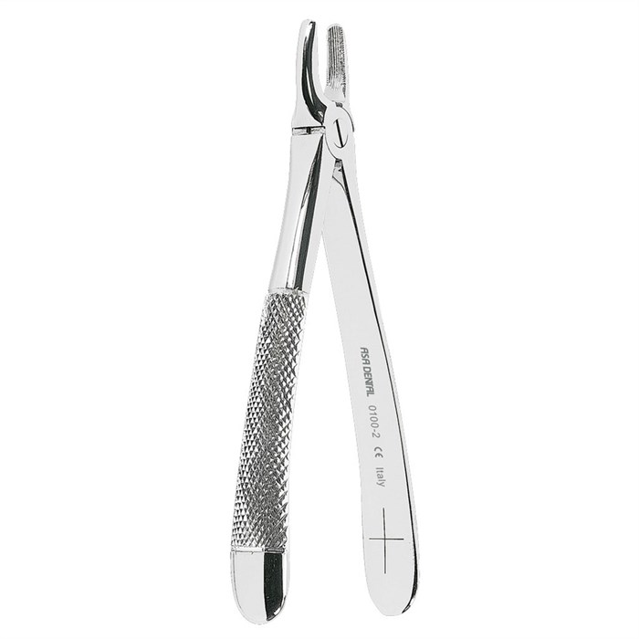 Asa Dental 0100-2 - щипцы N2 для удаления зубов для верхних резцов и клыков с зубчиками 0100-2 - фото 351441