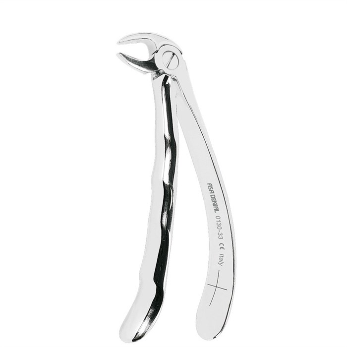 Asa Dental 0130-33 - щипцы N33 для удаления зубов для нижних корней с зубчиками с анатомической ручкой 0130-33 - фото 351531