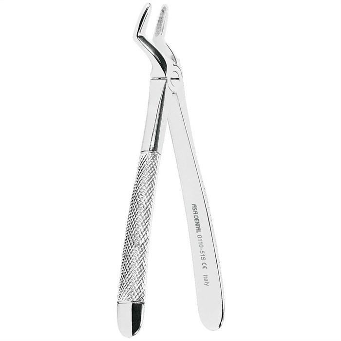 Asa Dental 0110-51S - щипцы N51S для удаления верхних корней с зазубренными кончиками, детские 0110-51S - фото 351552