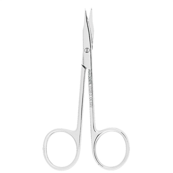 Asa Dental 0328-2 - ножницы для десны N1 изогнутые по плоскости, 11,5 см 0328-2 - фото 351581