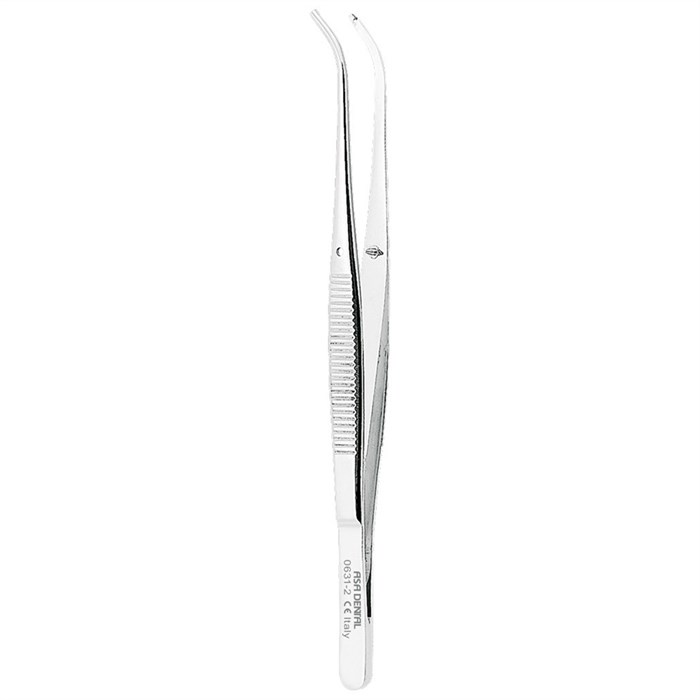 Asa Dental 0631-2 - пинцет хирургический стоматологический изогнутый, 12,5 см 0631-2 - фото 351614