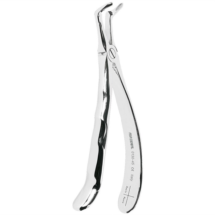 Asa Dental 0130-45 - щипцы N45 для удаления зубов для нижних корней с зубчиками с анатомической ручкой 0130-45 - фото 351674