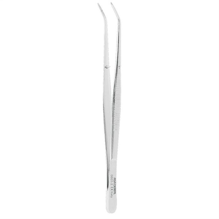 Asa Dental 0601-2 - пинцет анатомический изогнутый N2, 15 см 0601-2 - фото 351725