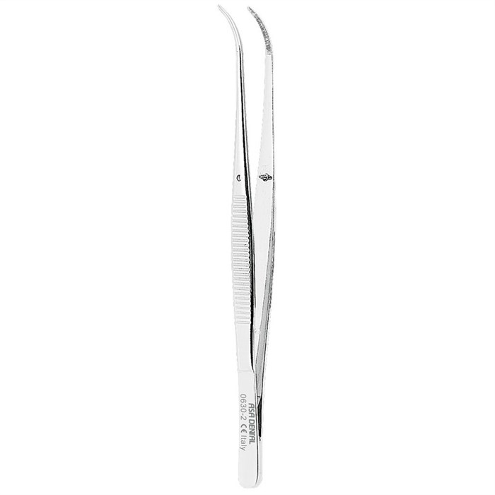 Asa Dental 0630-2 - пинцет анатомический изогнутый, 12,5 см 0630-2 - фото 351935