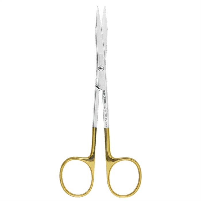 Asa Dental 0304-1TC - ножницы прямые узкие (золотая серия), 13 см 0304-1TC - фото 351966