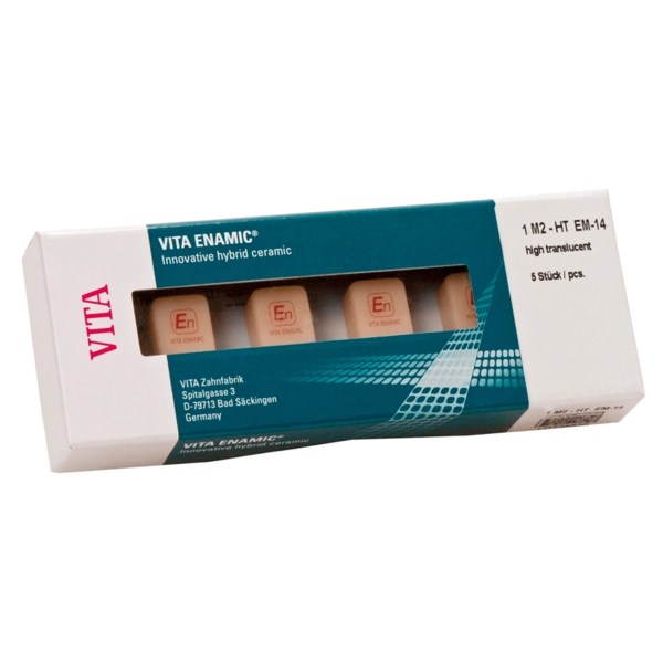 VITA ENAMIC for inLab - блоки из гибридной керамики, высокая прозрачность, цвет 1M2-HT, размер EM14, 5 шт EC41M2HTEM14 - фото 359309