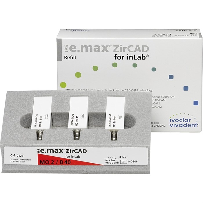 Блоки Ivoclar Vivadent IPS emax ZirCAD for InLab MO 0 B40/3 из оксида циркония, 3 шт 596826 - фото 361605