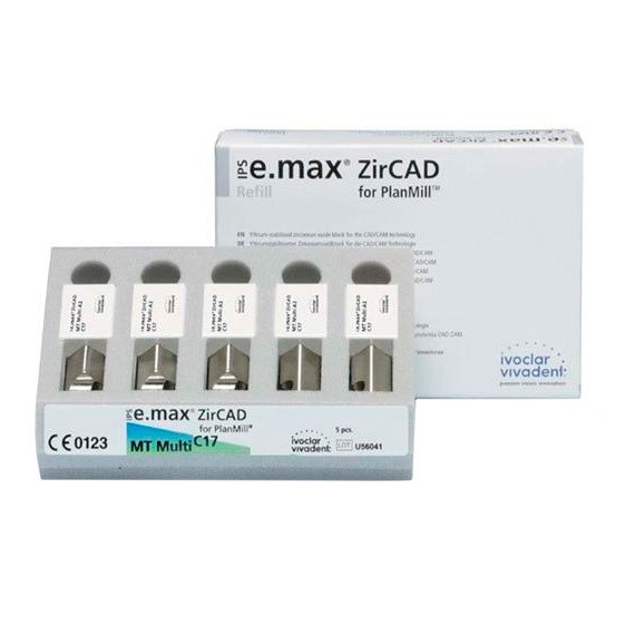 IPS e.max ZirCAD PlanMill MT Multi - блоки из оксида циркония, цвет C2, B45, 3 шт 694631 - фото 361751