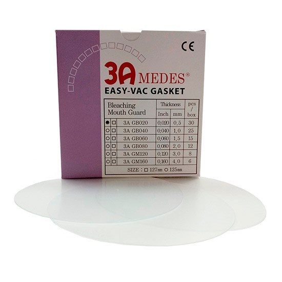 3A Medes EV Gasket Bleaching 020 - пластины круглые для изготовления капп для отбеливания, диаметр 125 мм, толщина 0,5 мм, 30 шт. ST3-20-GB2-rnd - фото 370836