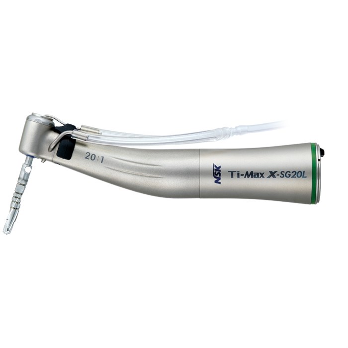 NSK Nakanishi Ti-Max X-SG20L - наконечник угловой хирургический, внешнее и внутреннее охлаждение, 20:1, с оптикой C1003 - фото 372923