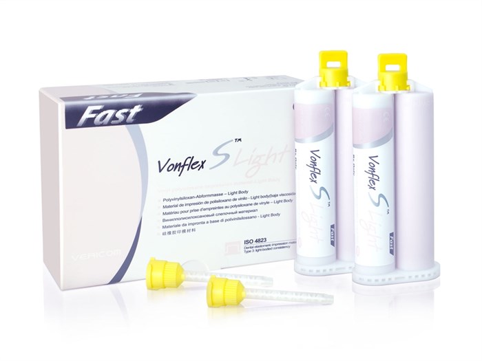 FastVonflex S Light Fast: А-силиконовый коригирующий слепочный материал, высокотекучий, ускоренного времени полимеризации Vonflex-S-Light-Fast - фото 376535