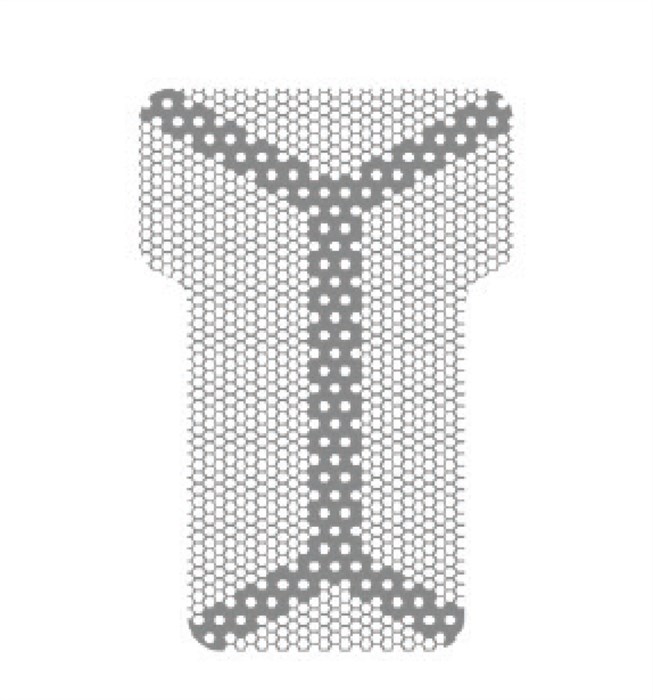 Титановая сетка (мембрана) с каркасом, 14х21х0.1 мм, шестигранная ячейка 0.36 ммHM-01-07 Титановая сетка уcиленная (шестигранник) 14х21 мм, Mr.Curette Tech, Южная Корея HM-01-07 - фото 381344