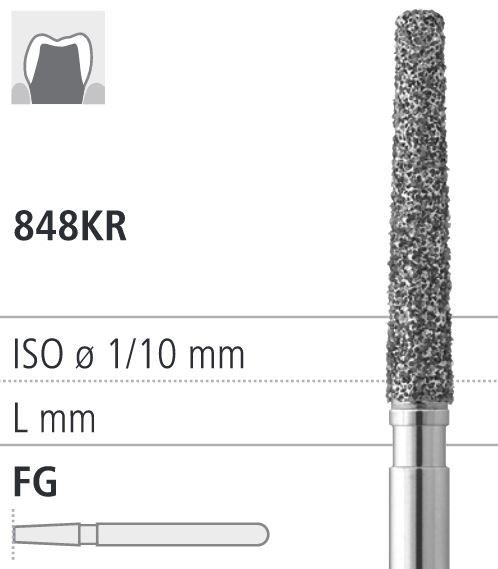 Боры стоматологические алмазные FG 848KR/017, син., 6шт. ISO код 314553524017, арт: FG8423R/6 FG8423R/6 - фото 385993