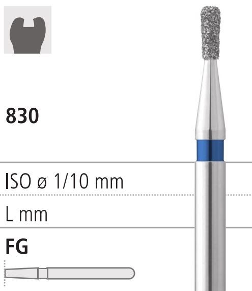 Боры стоматологические алмазные FG 830/009, белый, 6шт. ISO код 314235514009., арт: FG3218/6 FG3218/6 - фото 387165
