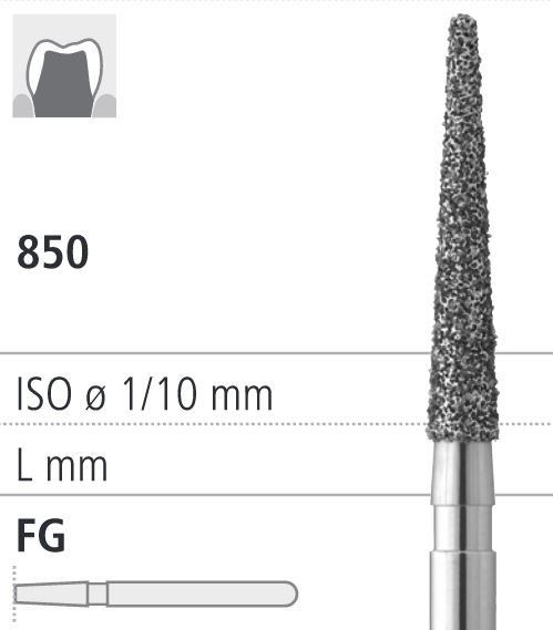 Боры стоматологические алмазные FG 850/010, белый, 6шт. ISO код 314199514010., арт: FG3233/6 FG3233/6 - фото 387273