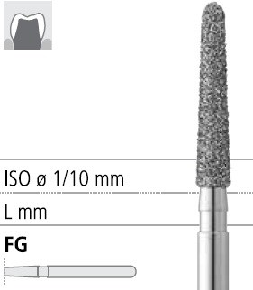 Боры стоматологические алмазные FG 886Z/018, 6шт. ISO код 314210524018, арт: FG123/6 FG123/6 - фото 387488