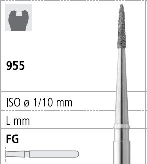 Боры стоматологические алмазные FG 956/009, красн., 6шт. ISO код 314699514009, арт: FG40D1/6 FG40D1/6 - фото 387502