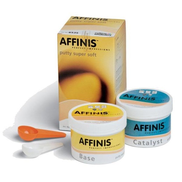 AFFINIS Putty Super Soft - оттискной материал, базовый слой (A-силикон), база 300 мл, катализатор 30 6535 - фото 387506