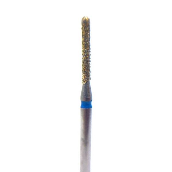 Бор алмазный 881Q FG, GOLD Line, цилиндр закругленный, D=1,0 мм, L=8,0 мм, синий 806.314.141.524.010Q - фото 390665