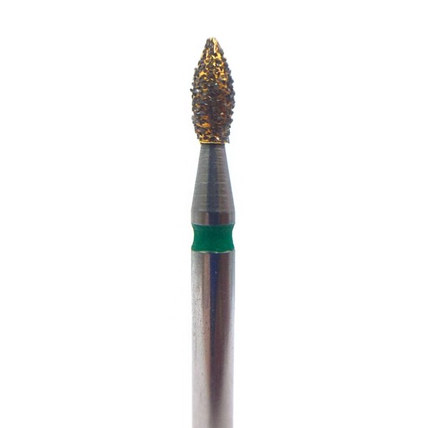 Бор алмазный 831QG FG, GOLD Line, почковидный, D=1,4 мм, L=4,0 мм, зеленый 806.314.254.534.014-Q - фото 390713