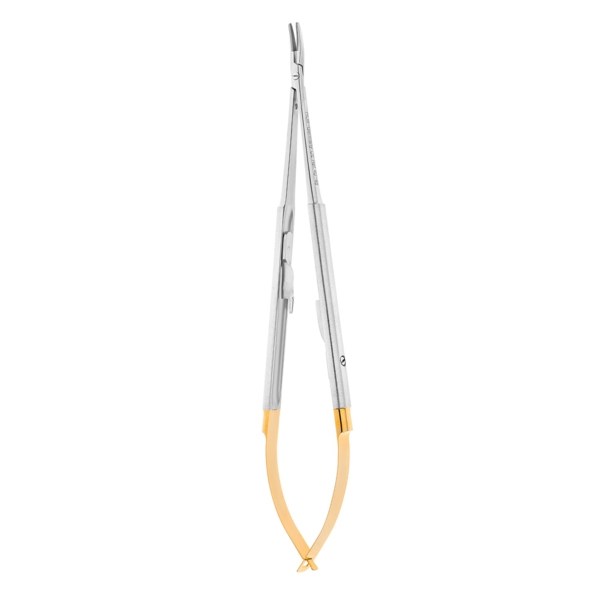 Иглодержатель-микро изогнутый Micro-Nadelhalter TC, 18 см 40-46* - фото 393688