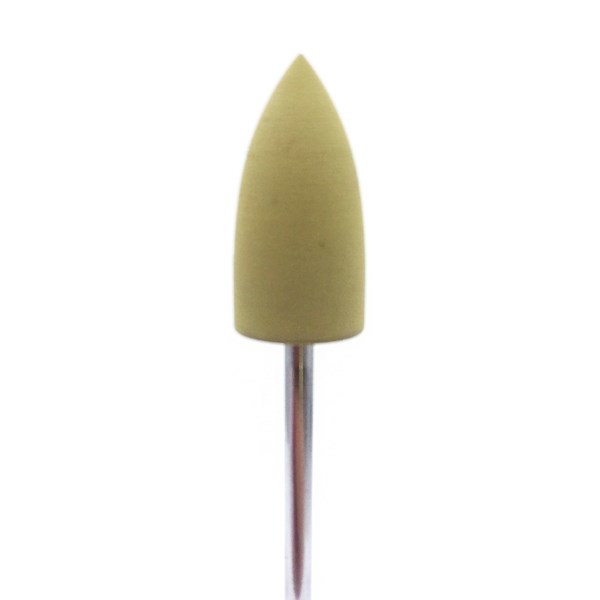 Полир по акрилу P 9674 F, гранатовидный, 3-я ступень, прямой наконечник, D=10.0 мм, L=20.0 мм, желтый P-9674-F-104.100 - фото 400330