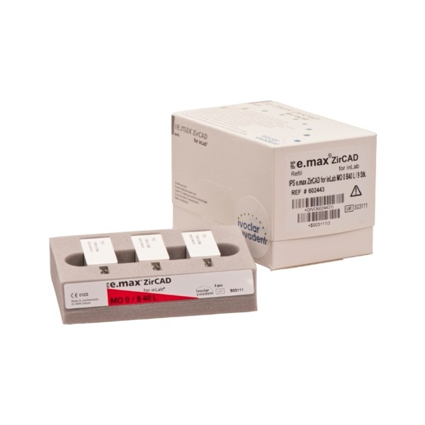 IPS e.max ZirCAD inLab - блоки из оксида циркония, цвет MO 1 B40 L, 9 шт 608478 - фото 401351