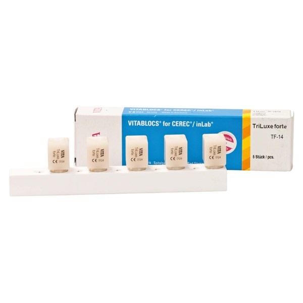 VITABLOCS TriLuxe forte для CEREC/inLab - полихромные блоки, цвет A3C, размер 12х14х18 мм, 5 шт EC4A3CTF14 - фото 401536