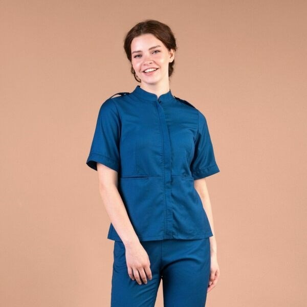 Рубашка женская на молнии TZ400, синий, 42 TZ400-BLU-42 - фото 403665