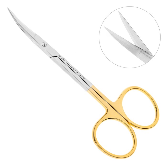 HLW 19-2TC - ножницы хирургические изогнутые Iris-Schere TC, 115 мм 19-2TC - фото 410082