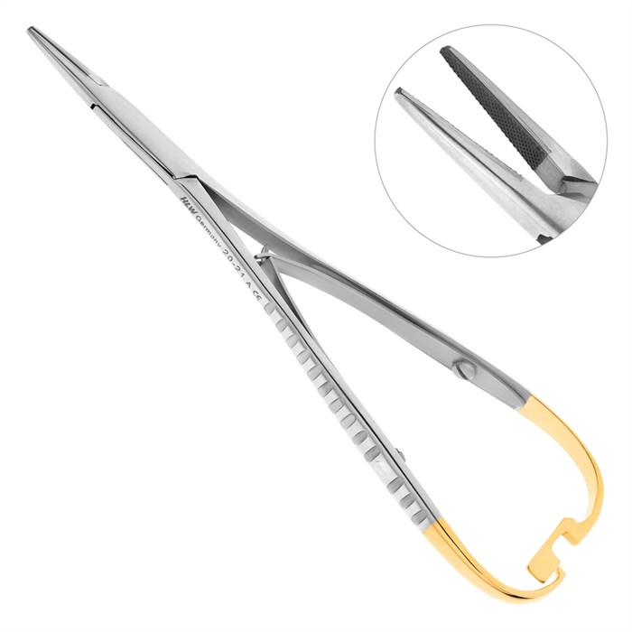HLW 20-21A - иглодержатель хирургический Mini-Head Lichtenberg TC, 14 см 20-21A - фото 410380