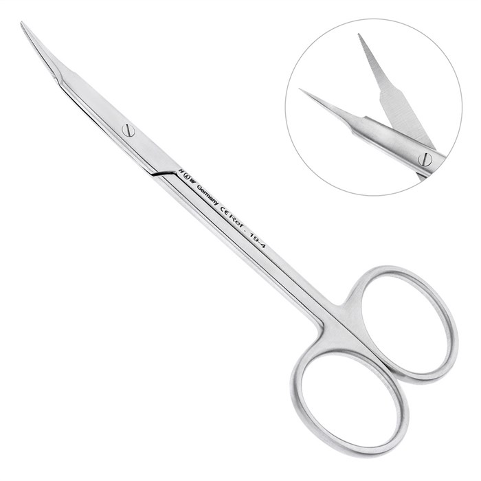 HLW 19-4 - ножницы хирургические изогнутые Stevens, 115 мм 19-4 - фото 411520