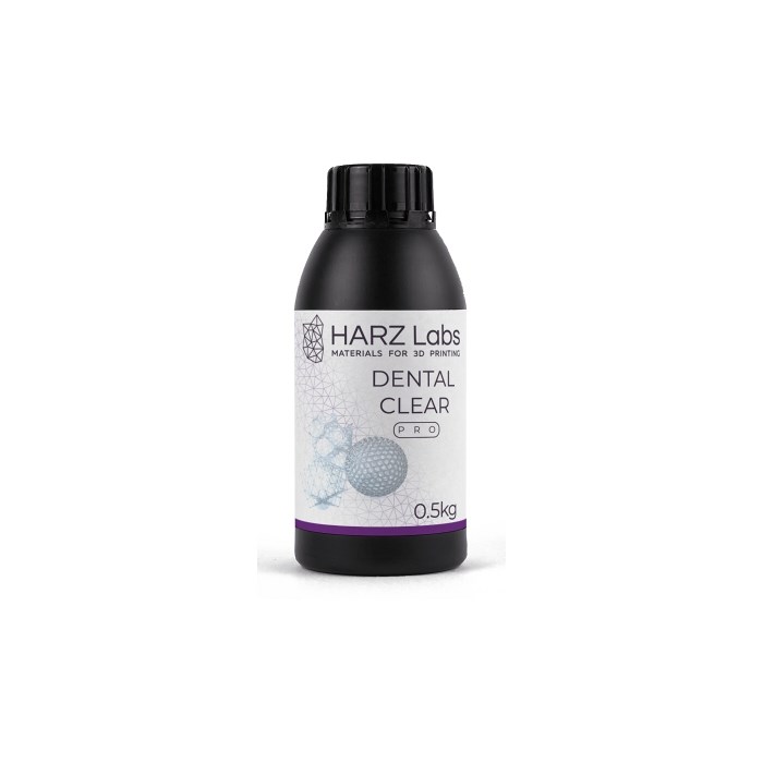 HARZ Labs Dental Clear PRO - фотополимерная смола для печати прозрачных сплинтов и капп, цвет прозрачный, 0,5 кг 3055 - фото 432516