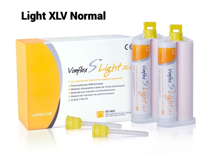 Слепочный силиконовый Vonflex S Light XLV Normal: А-силиконовый корригиющий слепочный материал, очень низкой вязкости Vonflex-S-Light-XLV-Normal - фото 434444